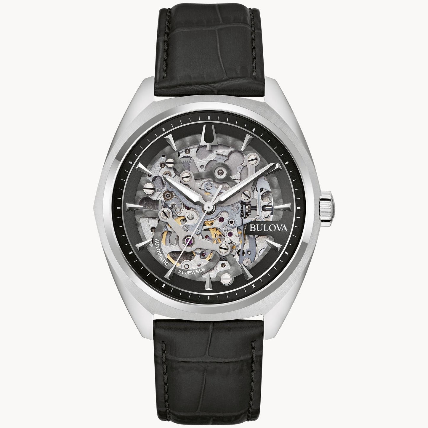 Bulova Surveyor de caballero correa de piel – 96A310