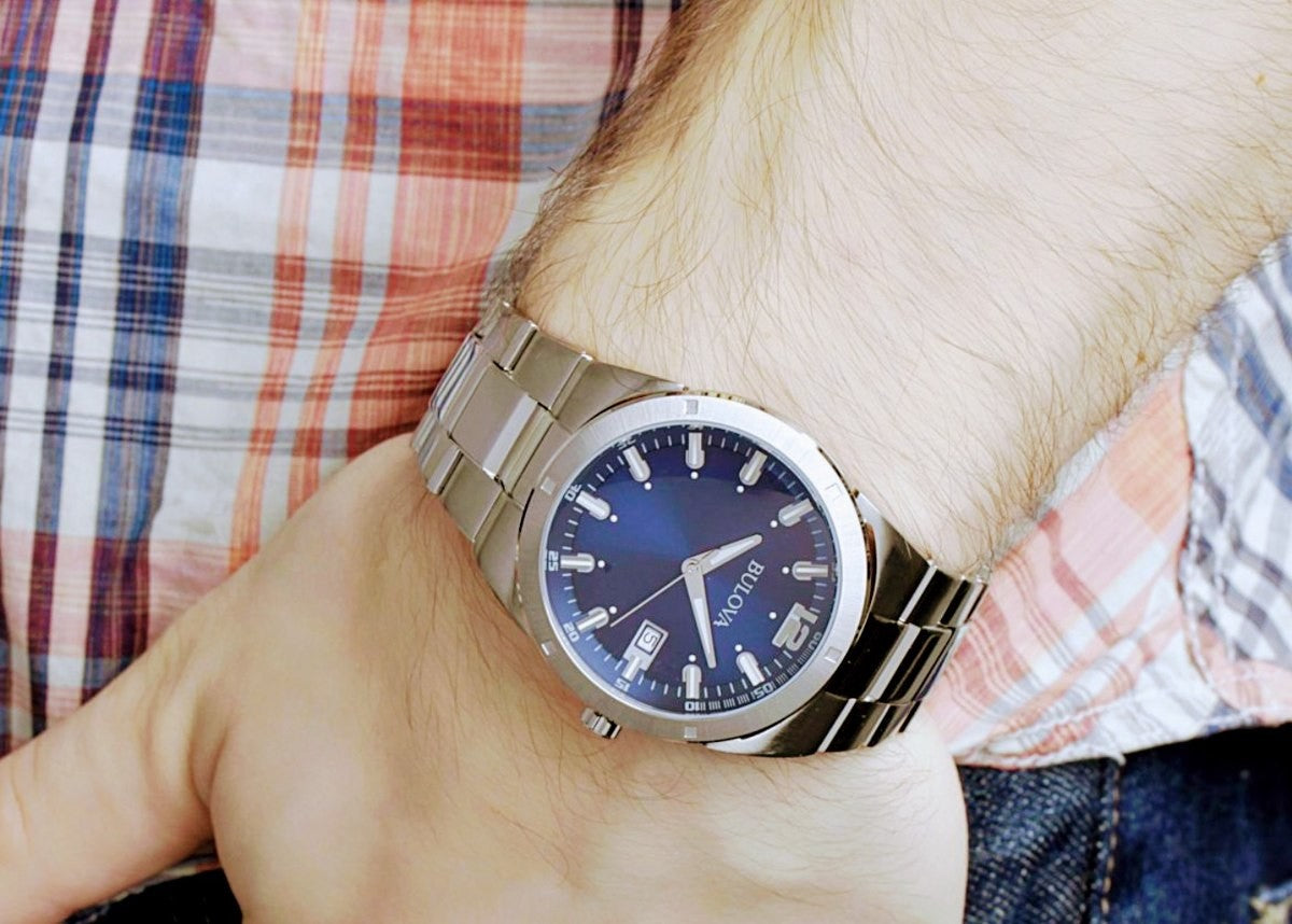 Bulova Dress de hombre correa de metal – 96B220