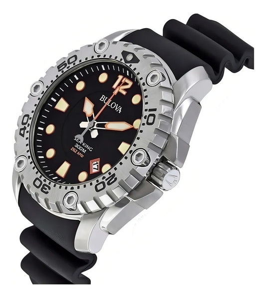 Bulova Sea King de hombre pulsera de caucho 48 mm – 96B228