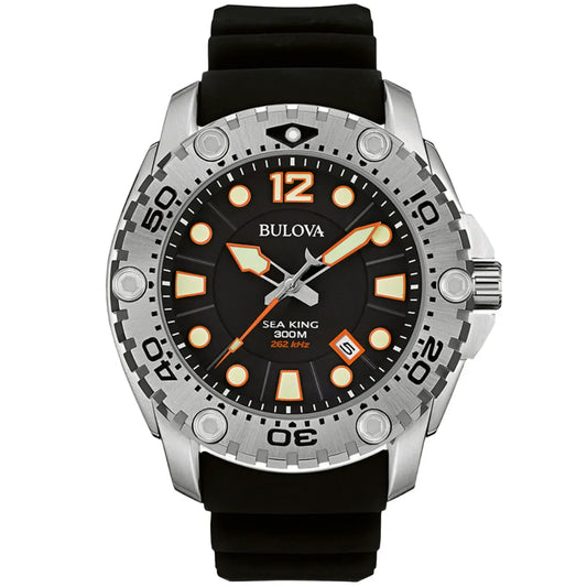 Bulova Sea King de hombre pulsera de caucho 48 mm – 96B228