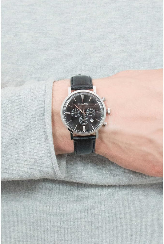 Bulova Classic Aerojet de hombre banda de piel – 96B262