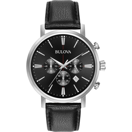 Bulova Classic Aerojet de hombre banda de piel – 96B262