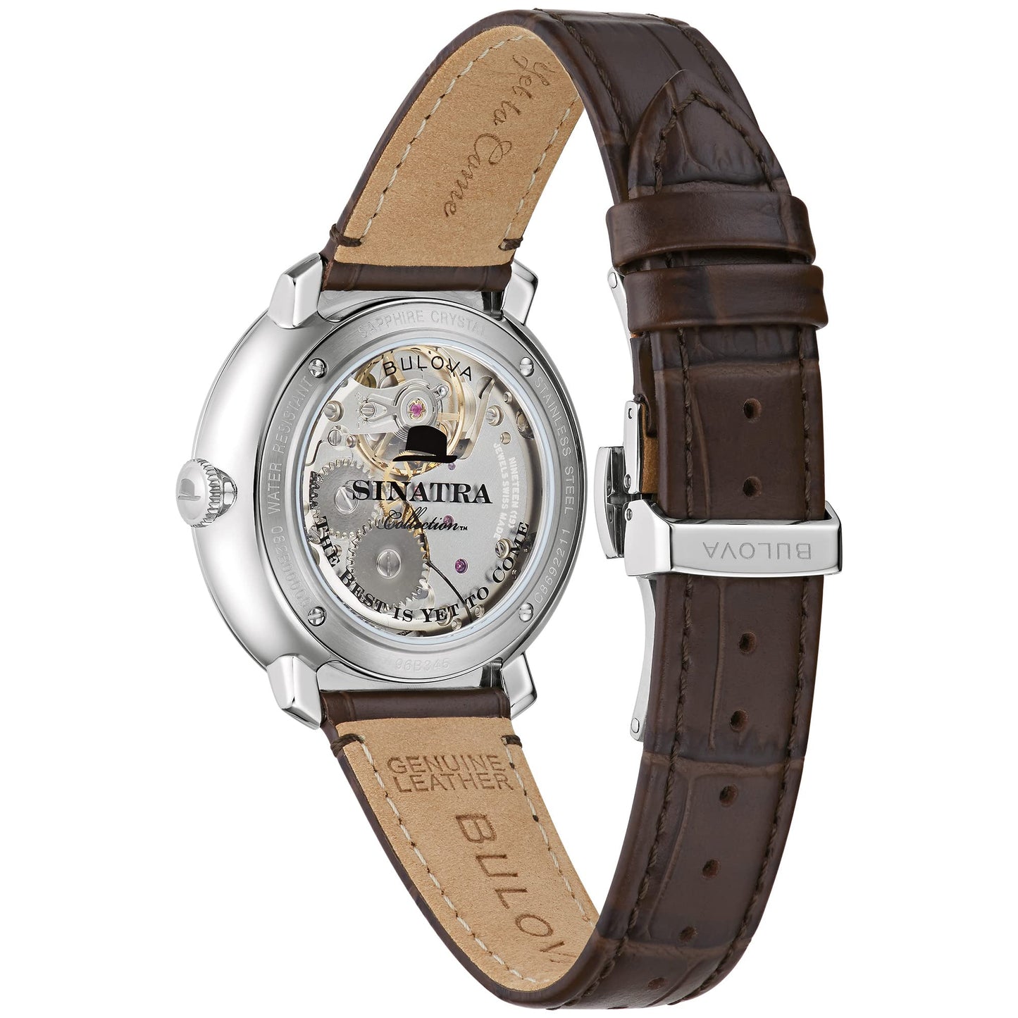 Bulova Frank Sinatra de hombre correa de cuero – 96B345