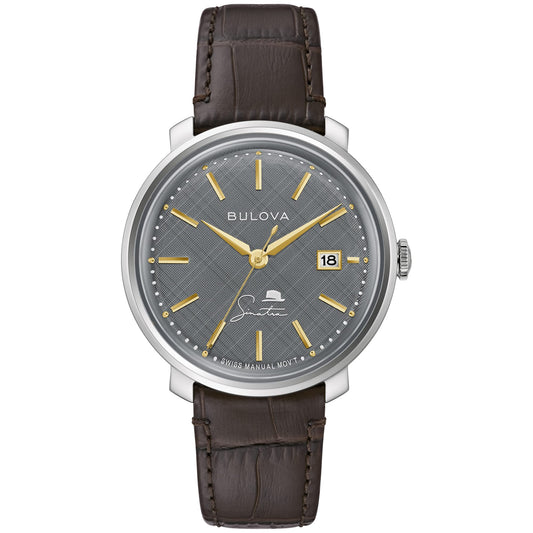 Bulova Frank Sinatra de hombre correa de cuero – 96B345