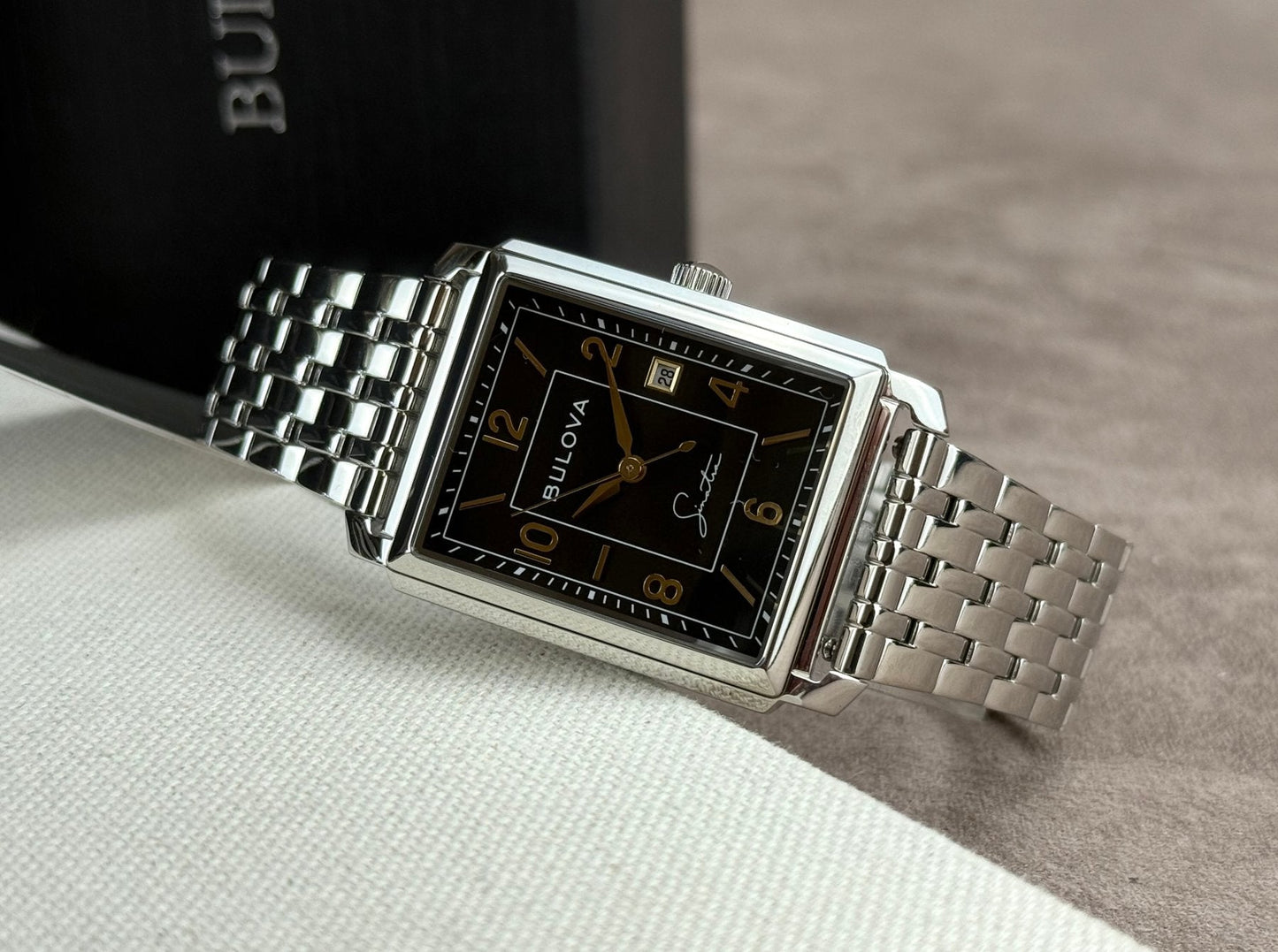 Bulova Frank Sinatra para caballero pulsera de metal – 96B399
