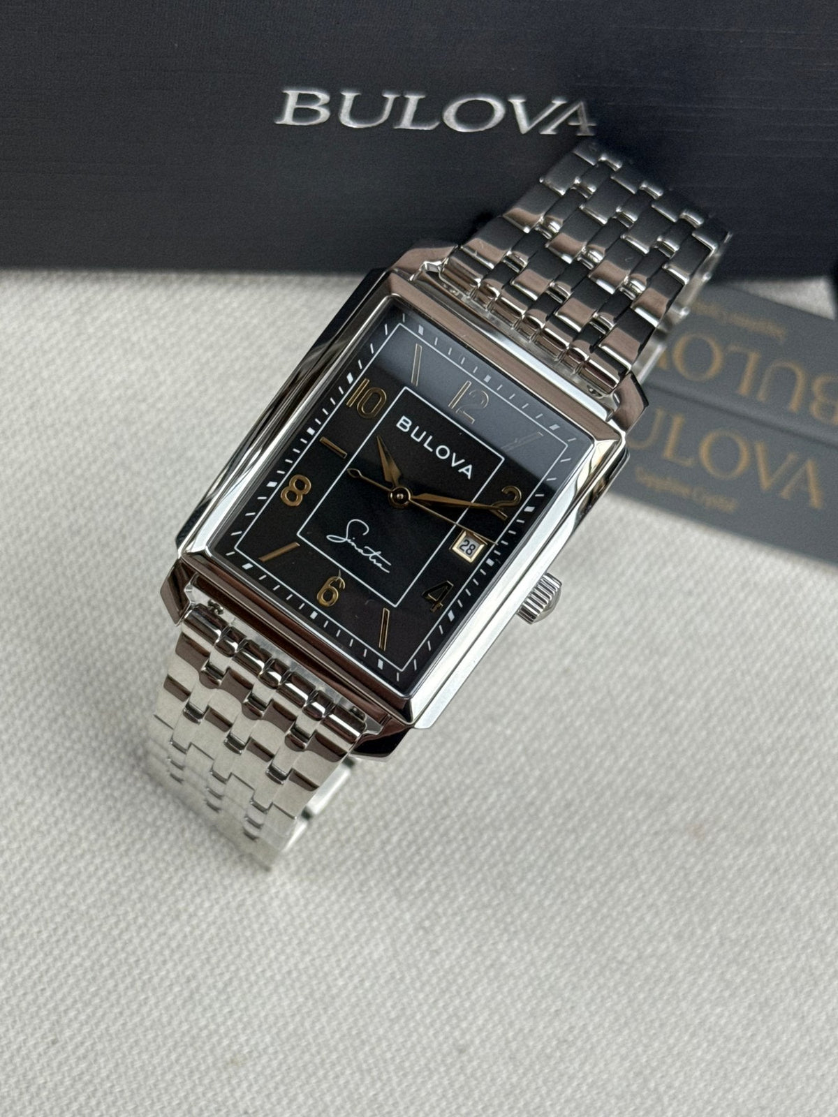 Bulova Frank Sinatra para caballero pulsera de metal – 96B399