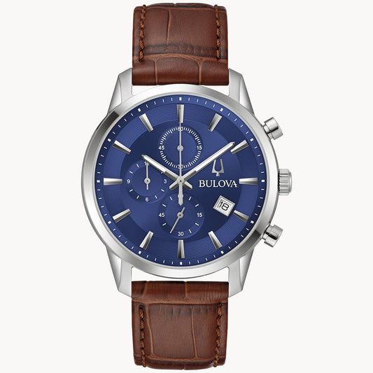 Bulova Sutton de caballero pulsera de cuero – 96B402