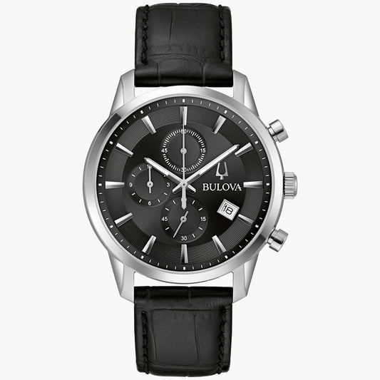 Bulova Sutton de caballero pulsera de cuero 41 mm – 96B403