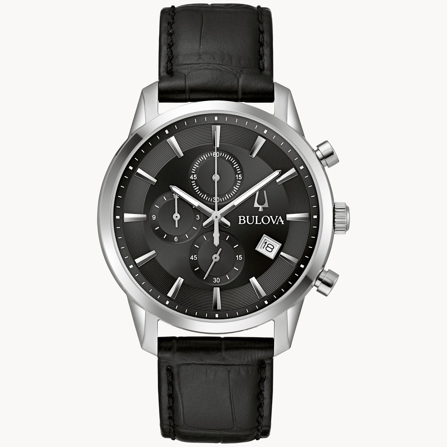 Bulova Sutton de caballero pulsera de cuero 41 mm – 96B403