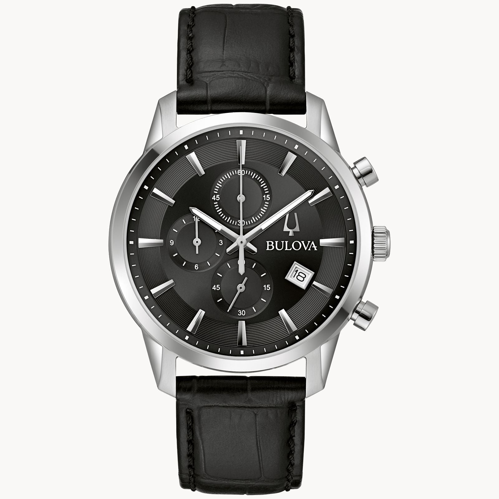 Bulova Sutton de caballero pulsera de cuero 41 mm – 96B403