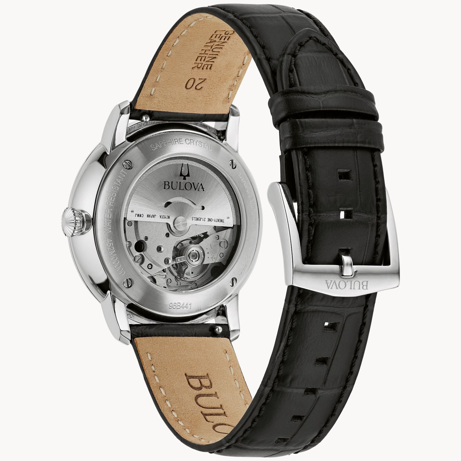 Bulova Hudson de caballero pulsera de cuero – 96B441