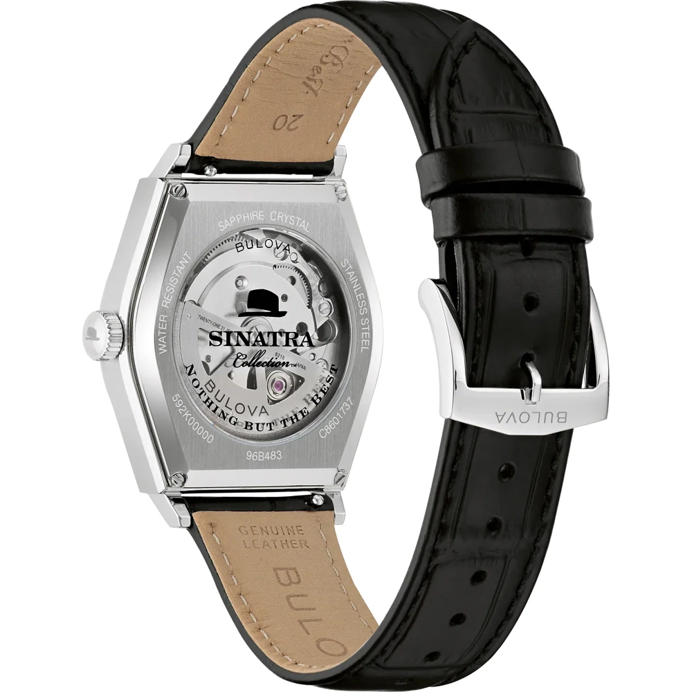 Bulova Classic Frank Sinatra de caballero correa de cuero – 96B483