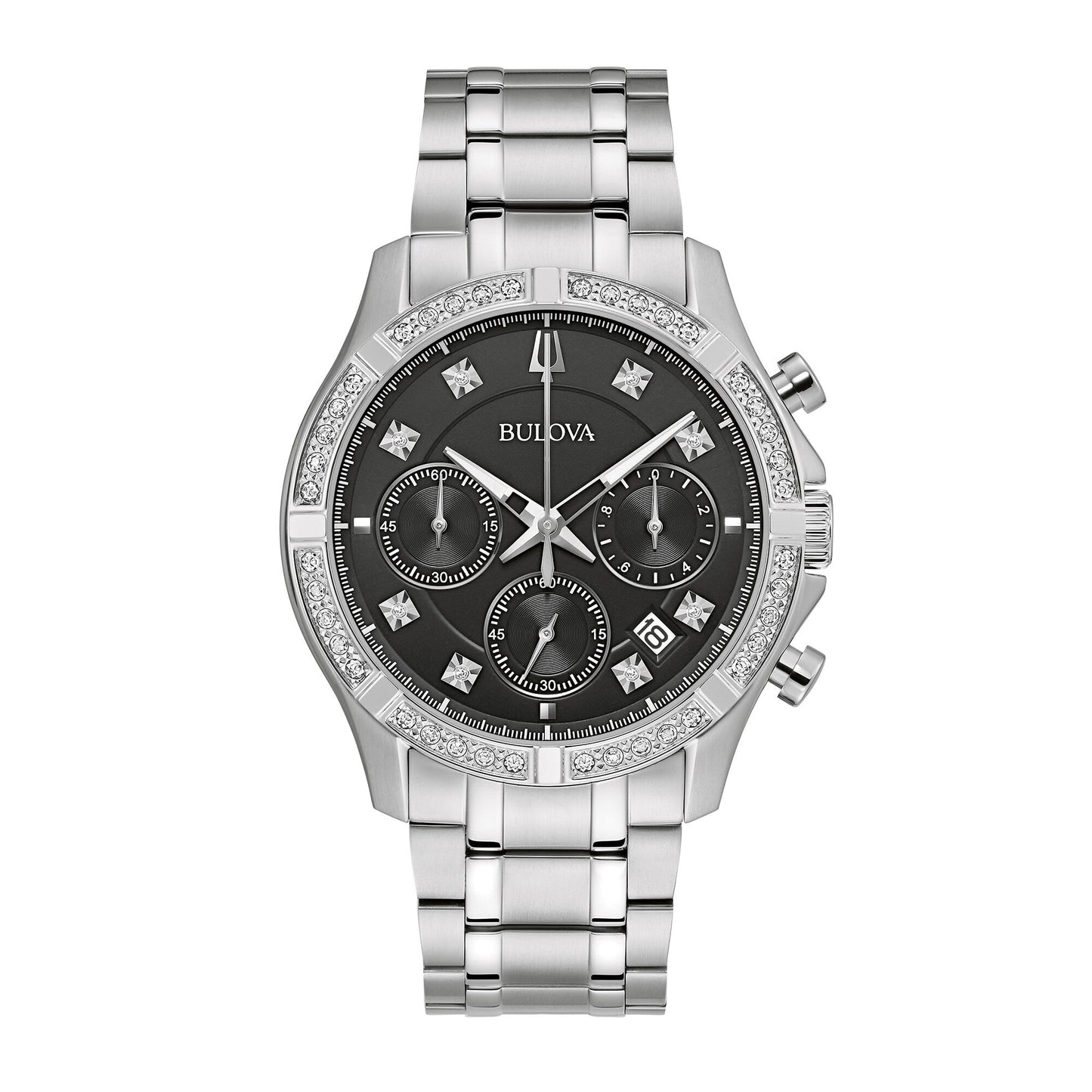 96J119 Reloj Bulova Classic Diamond de hombre correa de metal