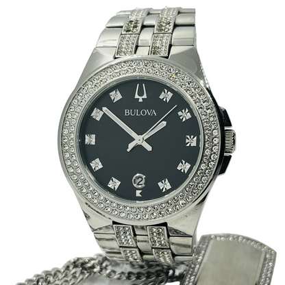 Bulova Classic Crystal de hombre correa de metal – 96K102