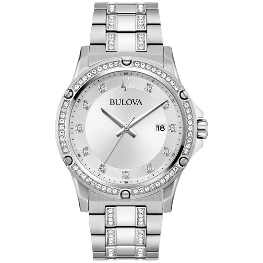 Bulova Crystal de hombre correa de metal – 96K114