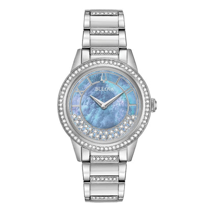 96L260 Reloj Bulova Crystal de dama correa de metal
