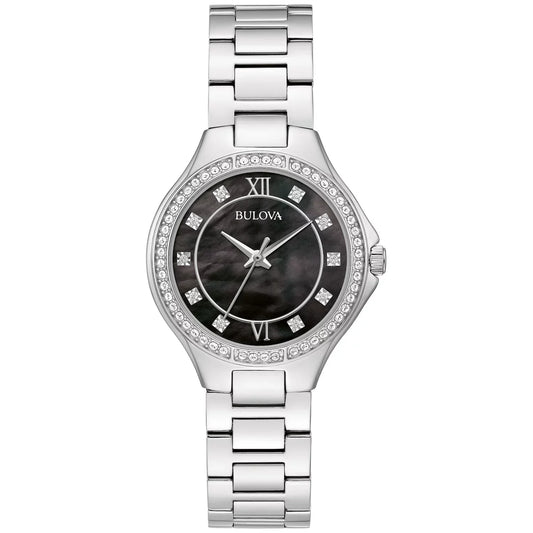 Bulova Crystal de mujer pulsera de metal 30 mm – 96L300