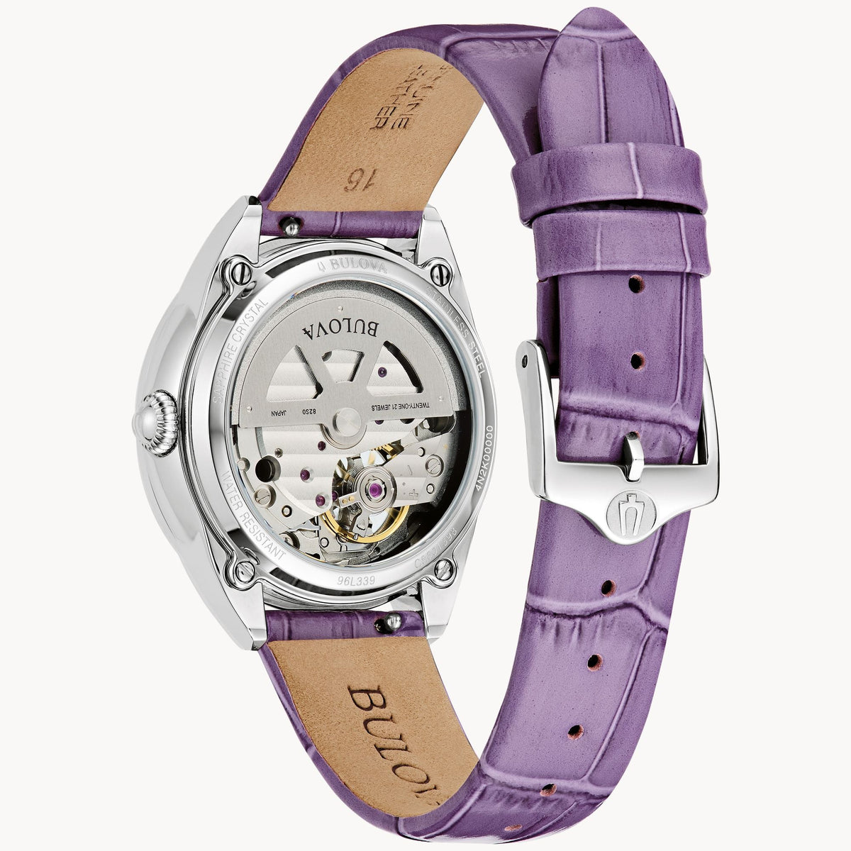 Bulova Sutton de dama correa de piel automático – 96L339