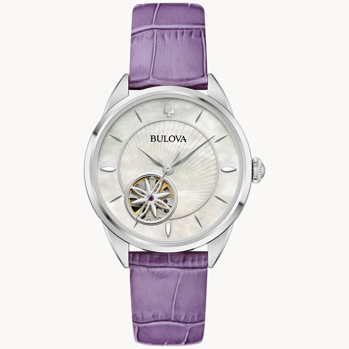 Bulova Sutton de dama correa de piel automático – 96L339
