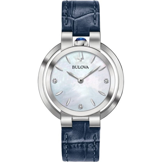 Bulova Rubaiyat de señorita correa de cuero – 96P196