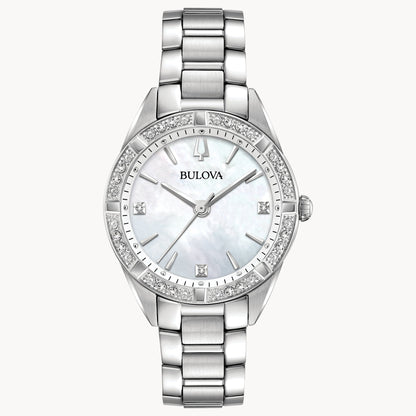 96R228 Reloj Bulova Sutton de mujer correa de metal 32 mm