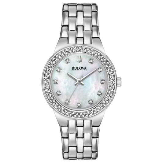 Bulova Crystal de mujer banda de metal 33 mm – 96X144