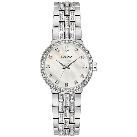 Bulova Crystal de dama pulsera de metal – 96X163