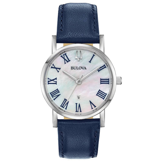 96m146 Bulova Dress de dama pulsera de piel 32 mm