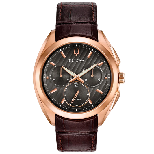 Bulova Curv de hombre correa de cuero – 97A124