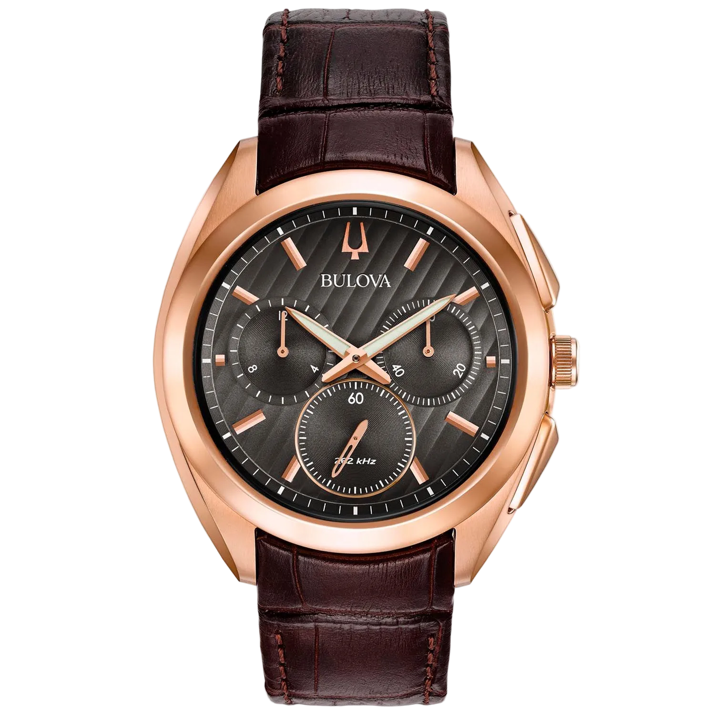 Bulova Curv de hombre correa de cuero – 97A124