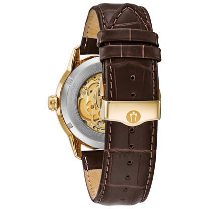 Bulova Sutton de hombre banda de piel – 97A138