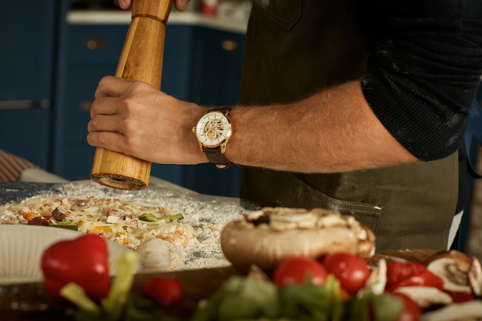 Bulova Sutton de hombre banda de piel – 97A138