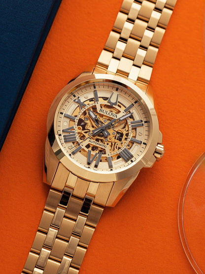 97A162 Reloj Bulova Sutton de caballero pulsera de metal 43 mm