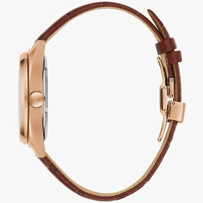 Bulova Surveyor de hombre pulsera de cuero 41mm – 97A175