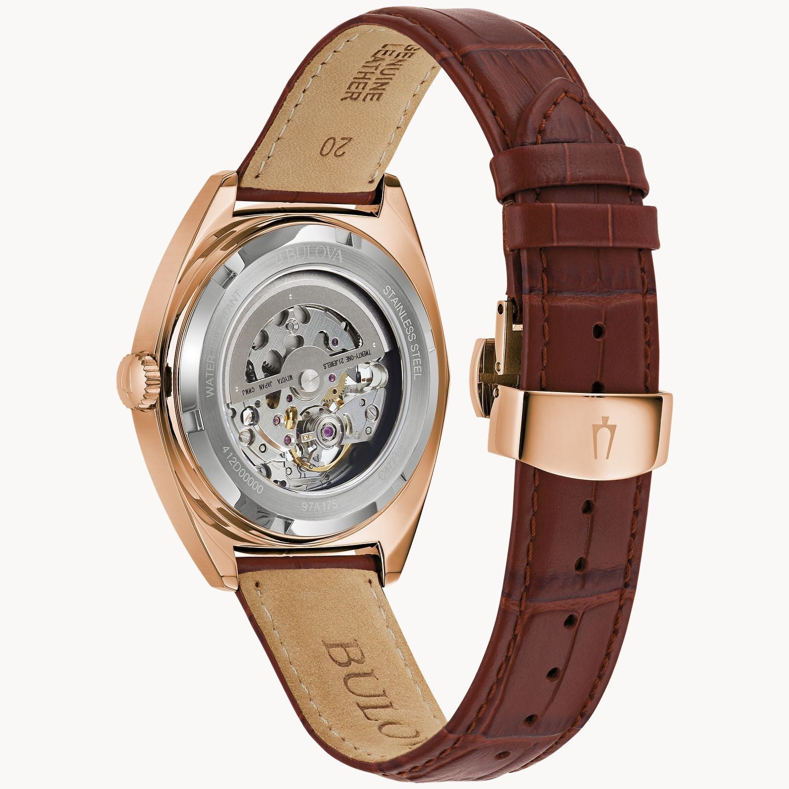 Bulova Surveyor de hombre pulsera de cuero 41mm – 97A175
