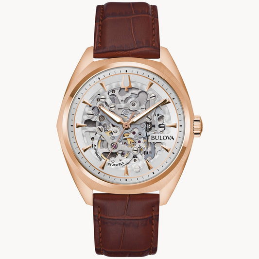Bulova Surveyor de hombre pulsera de cuero 41mm – 97A175