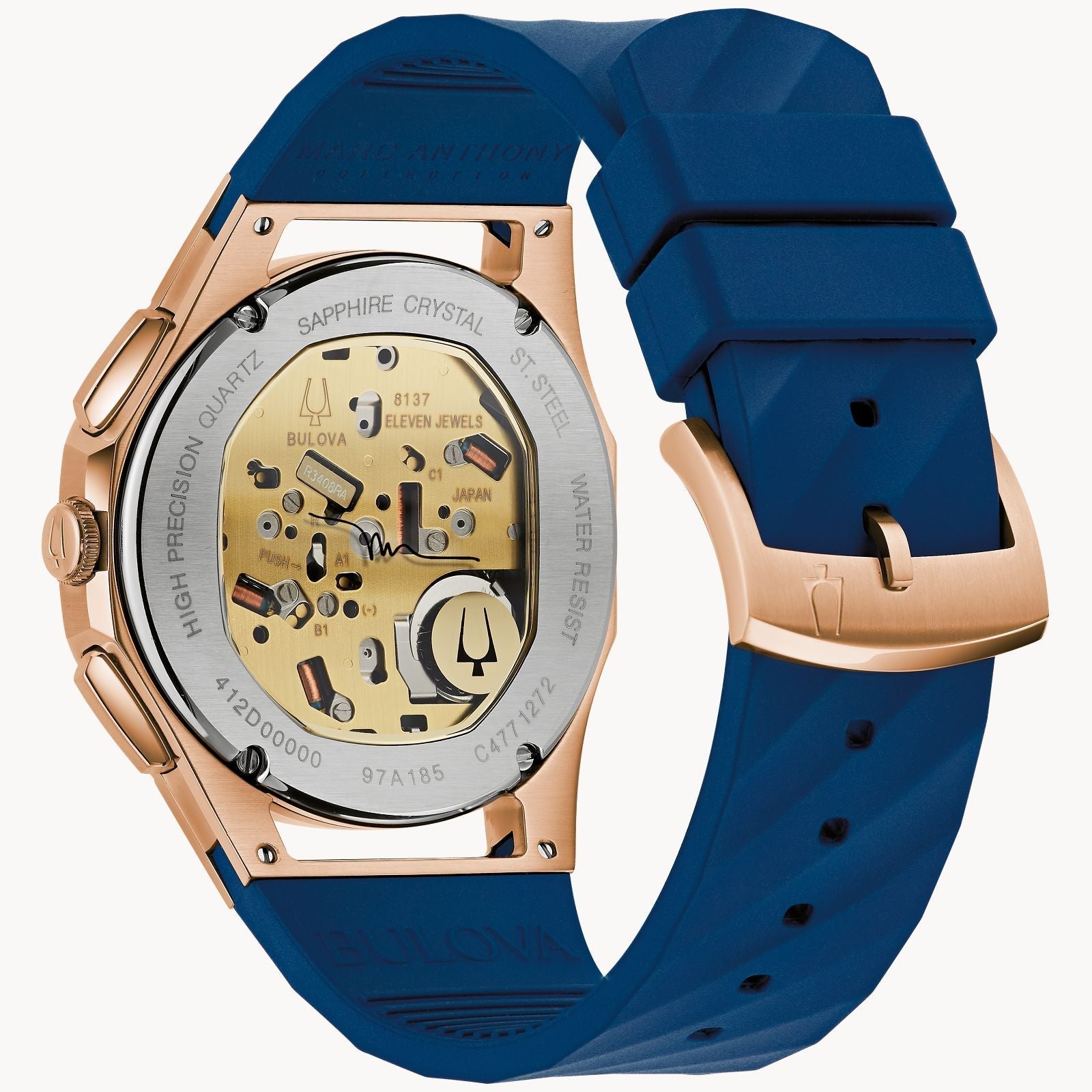 Bulova Curv Marc Anthony de hombre banda de resina – 97A185