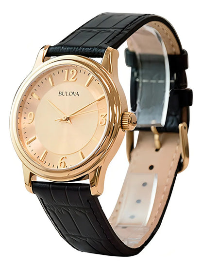 Bulova Corporate de caballero pulsera de cuero – 97A70
