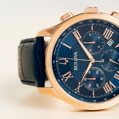 97B170 Reloj Bulova Wilton de hombre pulsera de cuero