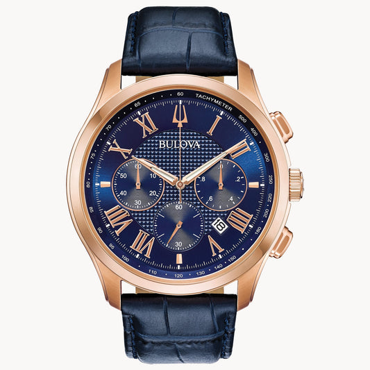 Bulova Wilton de hombre pulsera de cuero – 97B170