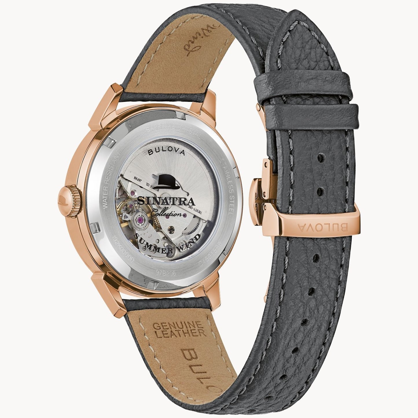 Bulova Summer Wind Frank Sinatra de caballero banda de piel – 97B206