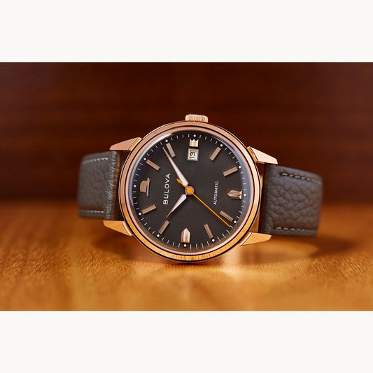 Bulova Summer Wind Frank Sinatra de caballero banda de piel – 97B206