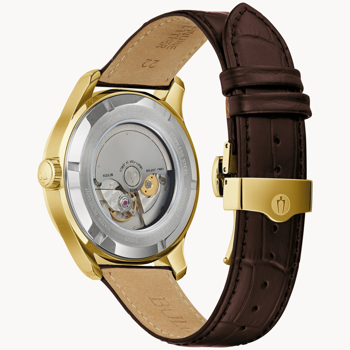Bulova Wilton de hombre correa de piel – 97B210