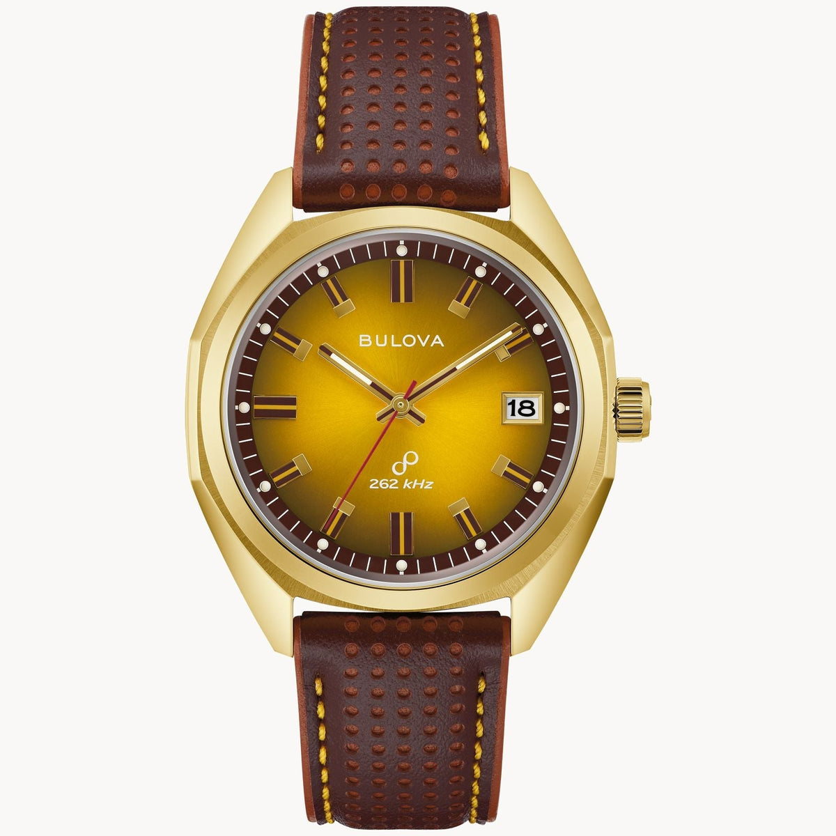 Bulova Jet Star de caballero pulsera de cuero 40 mm – 97B214