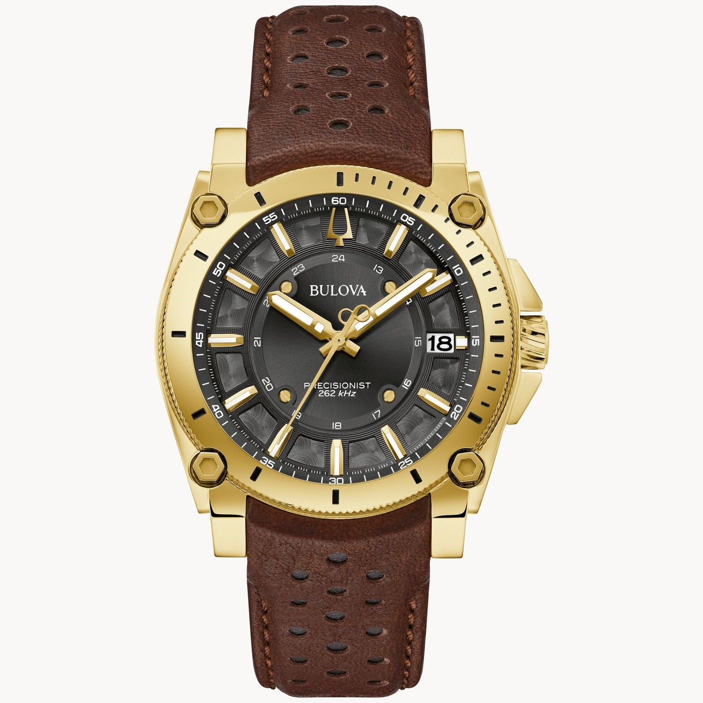 Bulova Icon de caballero pulsera de cuero 40 mm – 97B216