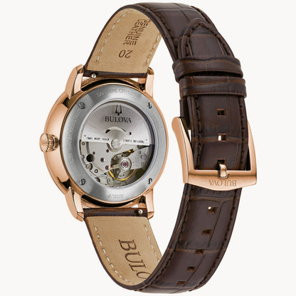 Bulova Hudson de caballero pulsera de piel 40mm – 97B225