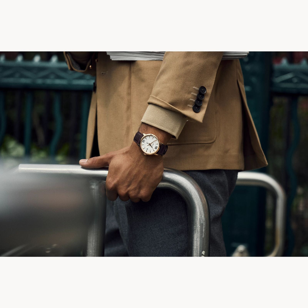 Bulova Hudson de caballero pulsera de piel 40mm – 97B225