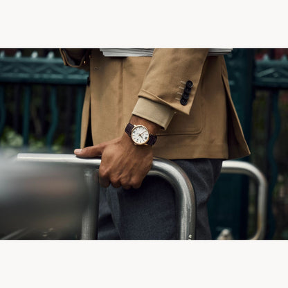 Bulova Hudson de caballero pulsera de piel 40mm – 97B225