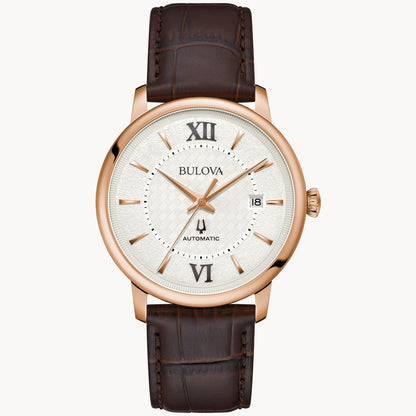 Bulova Hudson de caballero pulsera de piel 40mm – 97B225