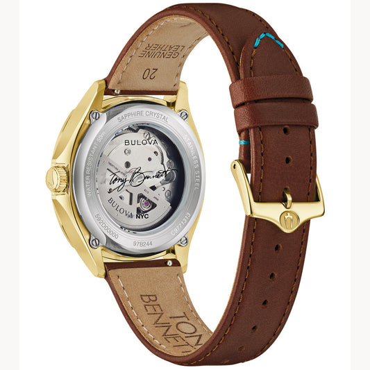 Bulova Tony Bennett de hombre correa de cuero – 97B244